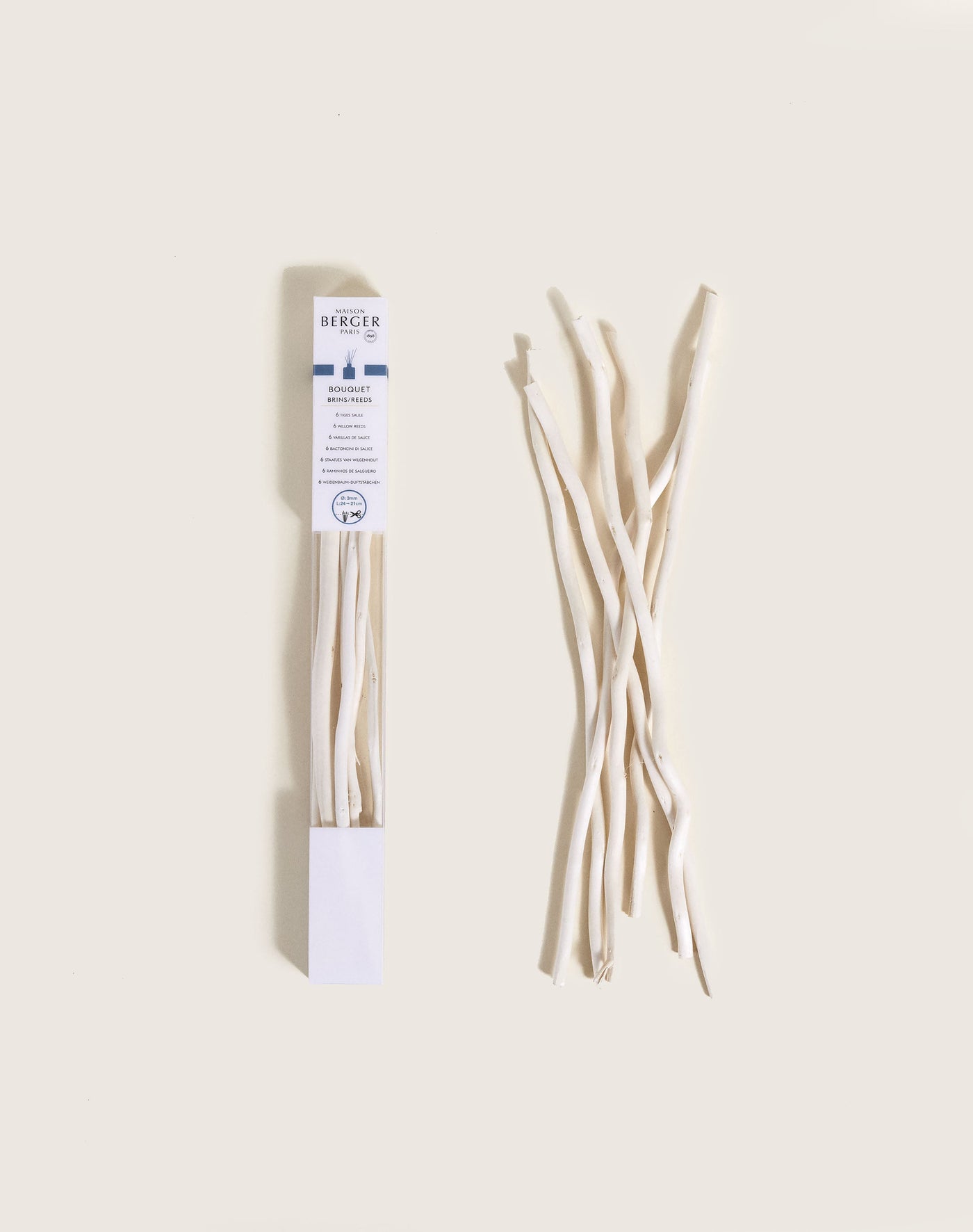 Pack of 6 natural willow sticks 24cm