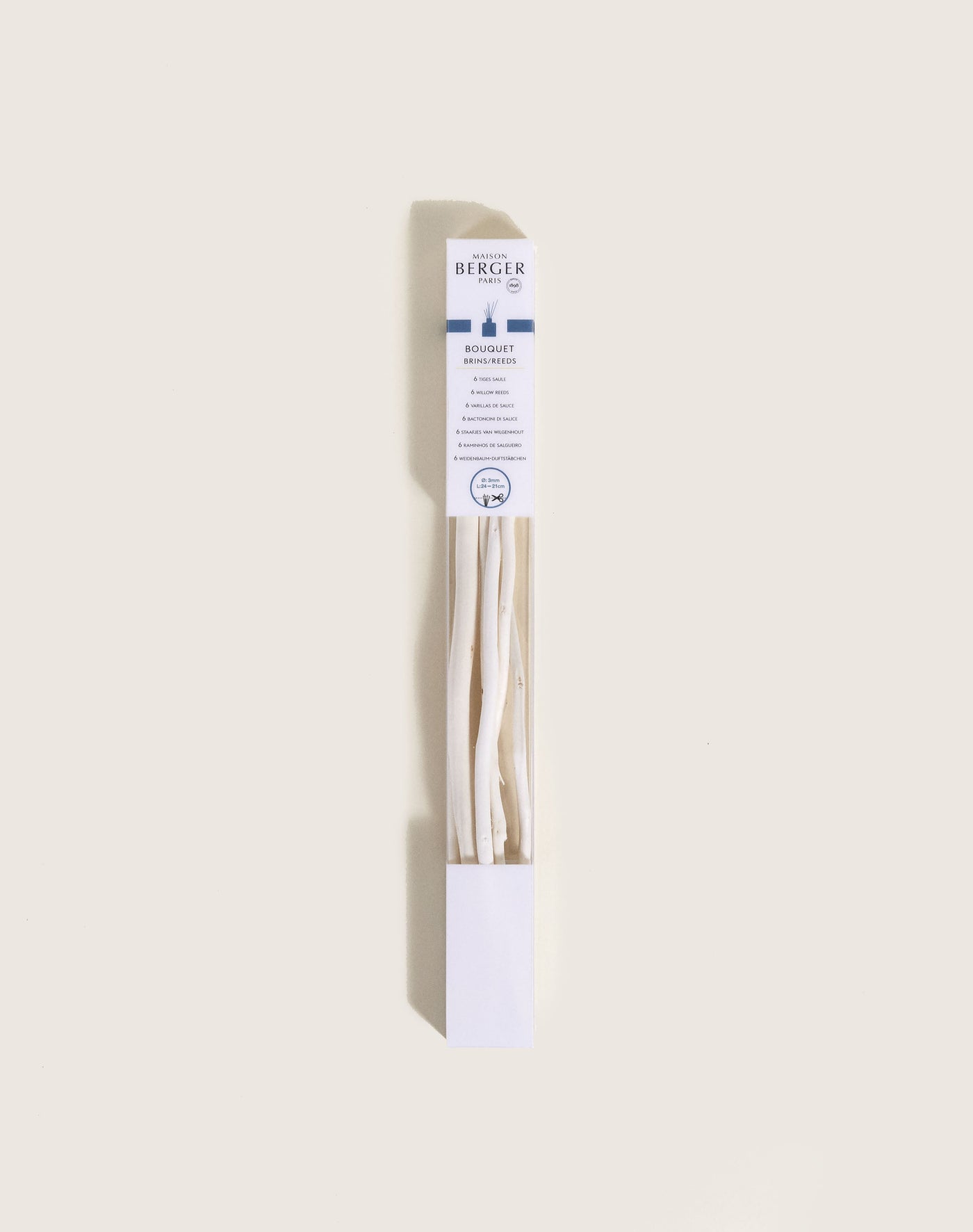 Pack of 6 natural willow sticks 24cm